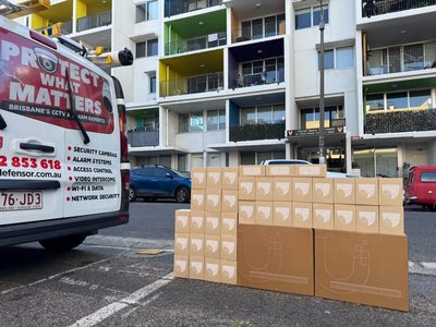 Network equipment installed into a data cabinet in Fortitude Valley Brisbane
